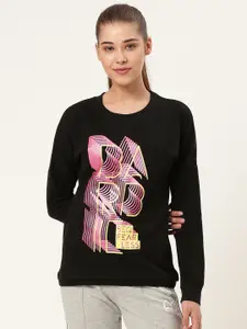 toothless Women Black & Pink Barbie Printed Sweatshirt