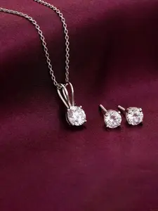 GIVA 925 Sterling Silver Classic Zircon Set with Earrings & Pendant
