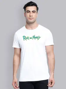 Free Authority Men White Rick  Morty Print Round Neck Pure Cotton T-shirt