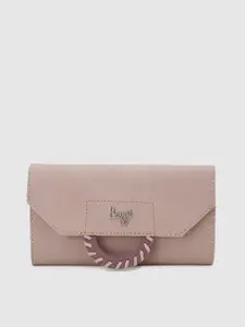 Baggit Women Nude-Coloured Solid Three Fold Wallet