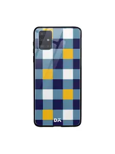 DailyObjects Blue & Yellow Checked Quartet 1 Samsung Galaxy A71 Glass Mobile Cover