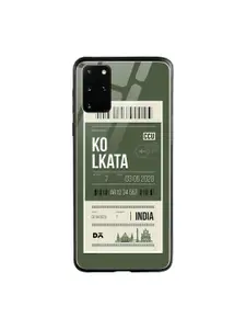 DailyObjects Unisex Green & Off-white Printed Kolkata City Tag Samsung Galaxy S20 Plus Glass Mobile Cover