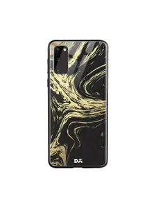 DailyObjects Unisex Black & Gold-Coloured Printed Marble Art Samsung Galaxy S20 Glass Mobile Cover