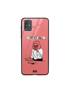 DailyObjects Pink & White Forever Vibes Samsung Galaxy A71 Glass Mobile Case Cover