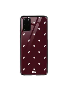 DailyObjects Burgundy Printed Bundle Heart Glass Samsung Galaxy S20 Plus Mobile Cover