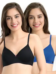 every de by amante Pack of 2 Solid Non-Wired Lightly Padded T-shirt Bras