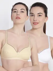ABELINO Pack of 2 Solid Non-Wired Non Padded Everyday Bra 7139665-1-7139666-1