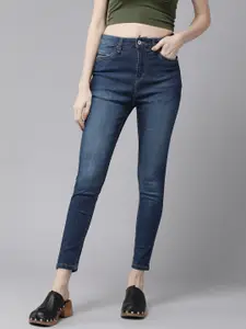 Roadster Women Blue Skinny Fit High-Rise Clean Look Stretchable Jeans