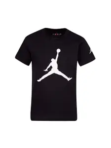 Jordan Boys Black Brand Logo Print Jumpman Basketball T-shirt
