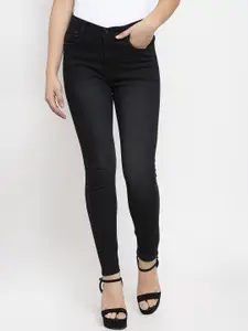 KASSUALLY Women Black Skinny Fit Mid-Rise Clean Look Stretchable Jeans