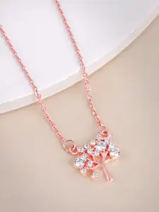GIVA 925 Sterling Silver Rose Gold Plated Tree of life Necklace