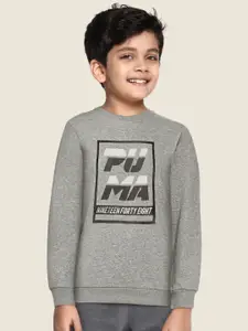 Puma Boys Grey Printed Sweatshirt