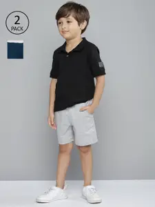 YK Basics Boys Set of 2 Solid Regular Fit Shorts