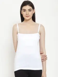 Friskers Women White Solid Camisole