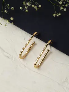 TOKYO TALKIES X rubans FASHION ACCESSORIES Gold-Plated Handcrafted Half Hoop Earrings