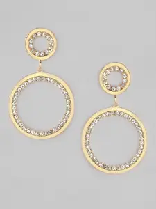 TOKYO TALKIES X rubans FASHION ACCESSORIES Gold Plated Handcrafted Circular Drop Earrings