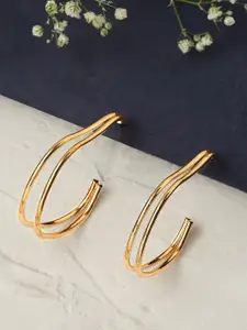TOKYO TALKIES X rubans FASHION ACCESSORIES Gold-Toned Crescent Shaped Half Hoop Earrings