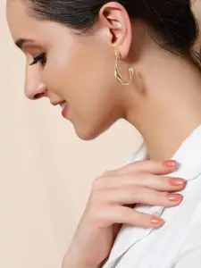 TOKYO TALKIES X rubans FASHION ACCESSORIES Gold-Plated Handcrafted Half Hoop Earrings