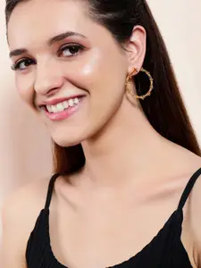 TOKYO TALKIES X rubans FASHION ACCESSORIES Gold-Plated Circular Hoop Earrings