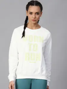 HRX by Hrithik Roshan Women Bright White Solid Rapid-dry Bio-Wash Running Sweatshirt