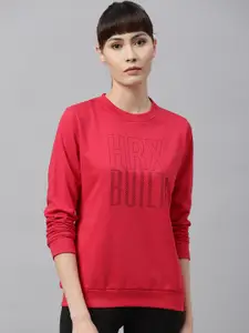 HRX by Hrithik Roshan Women Crimson Solid Rapid-Dry Bio-Wash Training Sweatshirt