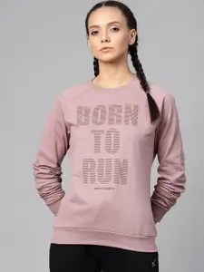 HRX by Hrithik Roshan Women Grape Shake Solid Rapid-dry Bio-Wash Running Sweatshirt