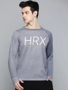 HRX by Hrithik Roshan Men Navy Melange Solid Regular Fit Running Sweatshirt