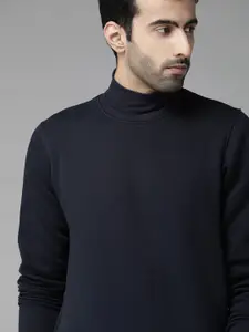 Roadster Men Navy Blue Solid Sweatshirt