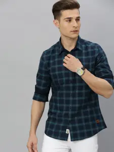 Roadster Men Blue Checked Sustainable Casual Shirt