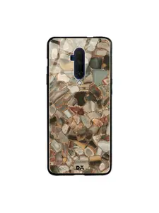 DailyObjects Brown & Grey Marble Mosaic OnePlus 7T Pro Glass Mobile Cover