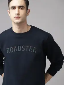 Roadster Men Navy Blue Brand Logo Applique Detail Sweatshirt