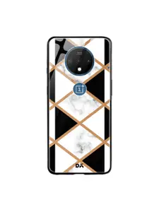 DailyObjects Black & White Marble III 50 OnePlus 7T Glass Mobile Cover