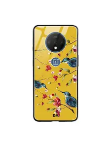 DailyObjects Yellow & Blue Melody Birds OnePlus 7T Glass Mobile Case