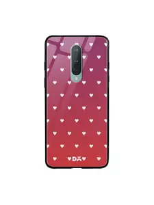 DailyObjects Pink & Red Berry Hearts OnePlus 8 Glass Mobile Cover