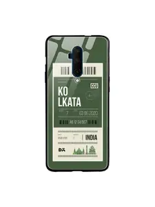 DailyObjects Olive Green & Off-White Kolkata City Tag OnePlus 7T Pro Glass Mobile Cover