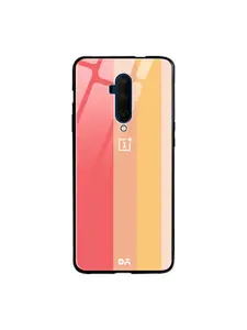 DailyObjects Coral Red & Pink Vertical OnePlus 7T Pro Glass Mobile Cover