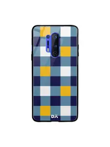DailyObjects Blue & White Quartet Checks OnePlus 8 Pro Glass Mobile Case