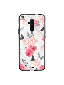 DailyObjects White & Pink Flowers Marble OnePlus 7T Pro Glass Mobile Case