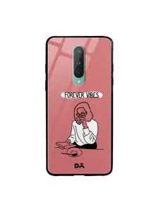 DailyObjects Pink & White Forever Vibes OnePlus 8 Glass Mobile Case