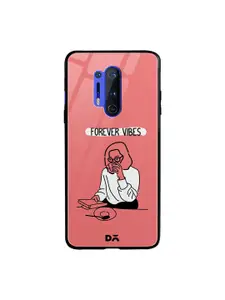 DailyObjects Pink & White Forever Vibes OnePlus 8 Pro Glass Mobile Case