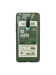 DailyObjects Olive Green & White Kolkata City Tag OnePlus 8 Glass Mobile Case