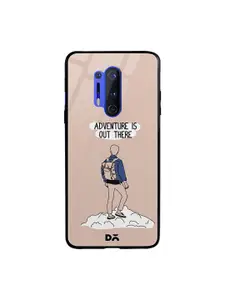 DailyObjects Pink & White Adventure Out OnePlus 8 Pro Glass Mobile Case