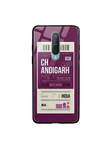 DailyObjects Magenta & Off-White Chandigarh City Tag OnePlus 8 Glass Mobile Cover