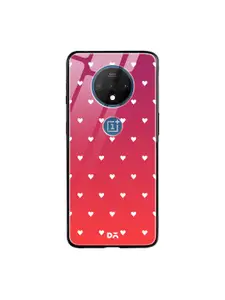 DailyObjects Red & White Berry Hearts OnePlus 7T Glass Mobile Case
