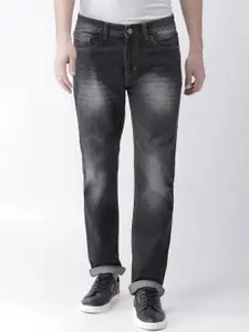 FEVER Men Charcoal Grey Straight Fit Mid-Rise Clean Look Jeans