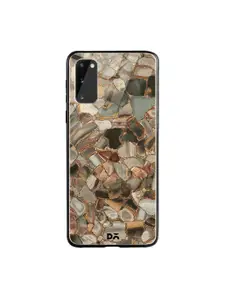 DailyObjects Brown & Grey Marble Mosaic Samsung Galaxy S20 Glass Mobile Case