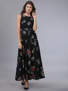 Tokyo Talkies Women Black Printed Maxi Dress