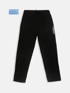 Lil Tomatoes Boys Black Solid Straight-Fit Track Pants
