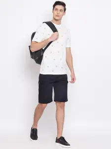 Crimsoune Club Men White Printed Round Neck T-shirt