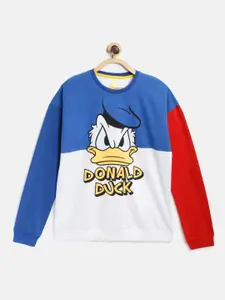 YK Disney Boys White & Blue Donald Duck Print Sweatshirt